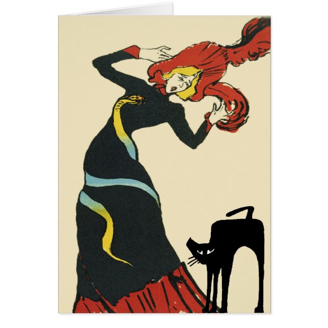 Schwarze Katze und erschreckte Frau (Vorne)