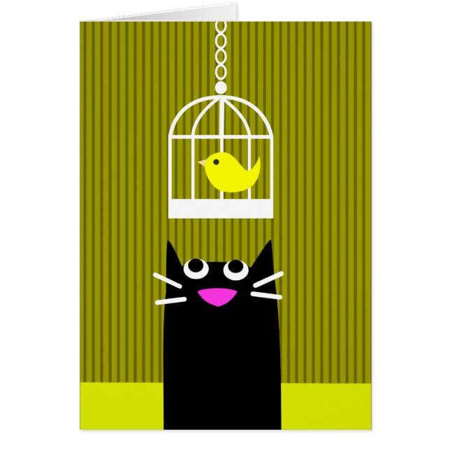 Schwarze Katze und gelber Vogel (Vorne)