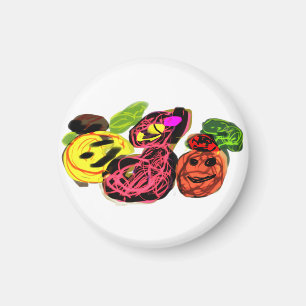 Schwarze Katze und Herbstflamme Magnet