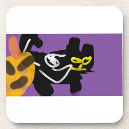 Schwarze Katze und Herbstliebhaber Getränkeuntersetzer