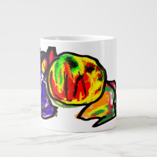 Schwarze Katze und Herbstspass Jumbo-Tasse