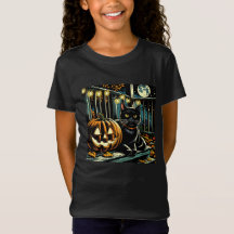 Schwarze Katze und Jack-O-Lantern Halloween