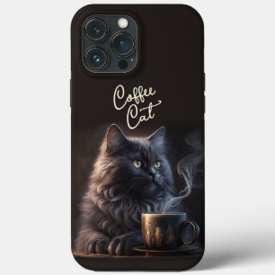Schwarze Katze und Kaffee Case-Mate iPhone Hülle
