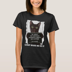Schwarze Katze und Katzenminze Lustig für Katzenpa T-Shirt