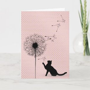 Schwarze Katze und Kronleuchter Geburtstag Karte