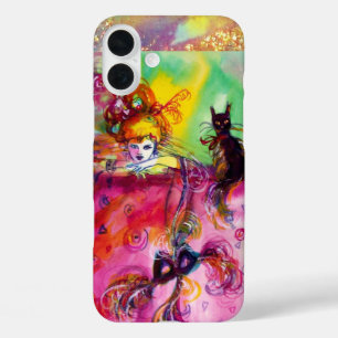 SCHWARZE KATZE UND MASK-MASK-MASKERN-Nacht iPhone 16 Plus Hülle