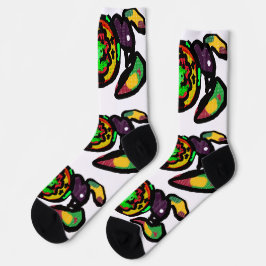 Schwarze Katze und Rabe Patch Spaß Socken