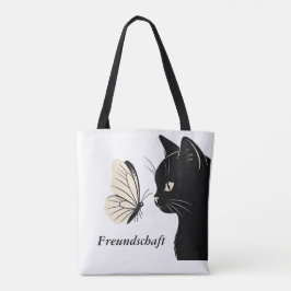 Schwarze Katze und Schmetterling Mysterium