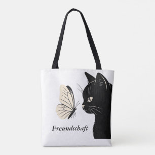 Schwarze Katze und Schmetterling Mysterium