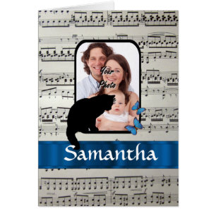 Schwarze Katze und Schmetterlinge