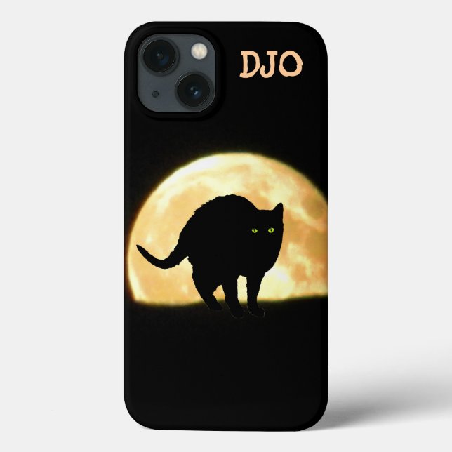Schwarze Katze und Super Moon Case-Mate iPhone Hülle (Rückseite)