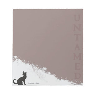 Schwarze Katze unzähliges Zitat rosa Schreibpapier Notizblock