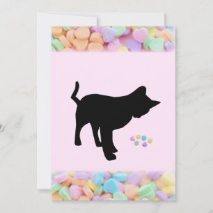 Schwarze Katze Valentinstag Karte