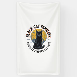 Schwarze Katze Vertrauter Vintage-Halloween-Rettun Banner