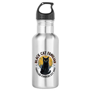 Schwarze Katze Vertrauter Vintage-Halloween-Rettun Edelstahlflasche