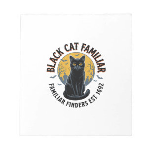 Schwarze Katze Vertrauter Vintage-Halloween-Rettun Notizblock