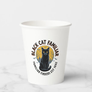 Schwarze Katze Vertrauter Vintage-Halloween-Rettun Pappbecher
