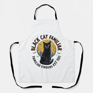 Schwarze Katze Vertrauter Vintage-Halloween-Rettun Schürze