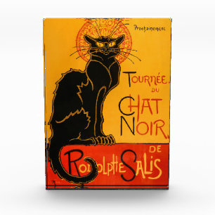 Schwarze Katze Vintage Halloween Steinlen Poster Fotoblock