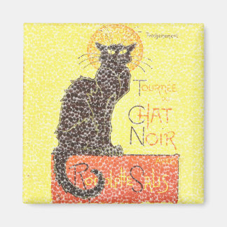 Schwarze Katze Vintage Magnet
