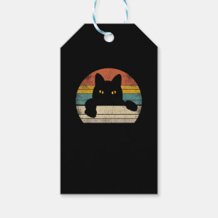 Schwarze Katze Vintage Retro Stil - Katzenliebhabe Geschenkanhänger