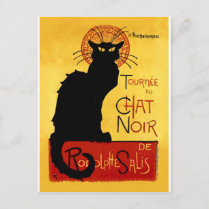 Schwarze Katze Vintage Tournée du Chat Noir, Theop Postkarte