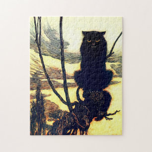 Schwarze Katze von Arthur Rackham Puzzle