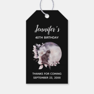 Schwarze Katze von einem magischen Vollmond zum Ge Geschenkanhänger