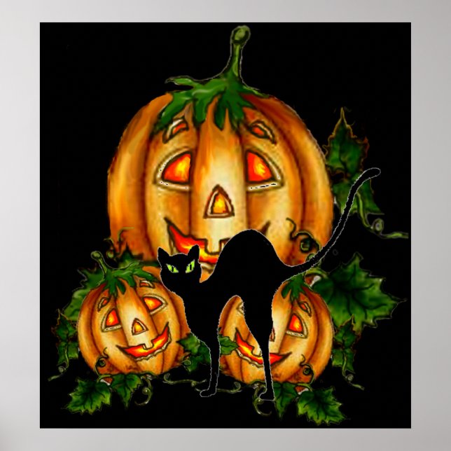 SCHWARZE KATZE VON SHARON SHARPE POSTER (Vorne)