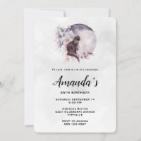 Schwarze Katze vor einem magischen Vollmond Geburt