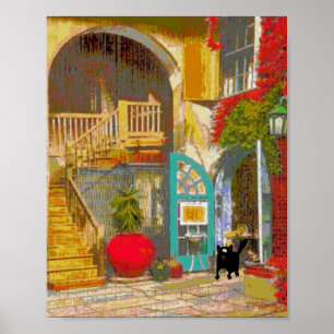 Schwarze Katze vor Gericht Poster
