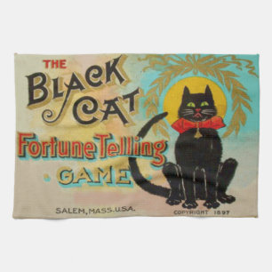 Schwarze Katze Wahrsage Spiel Handtuch