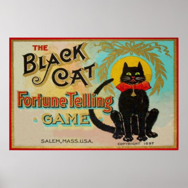 Schwarze Katze Wahrsage Spiel Poster (Vorne)