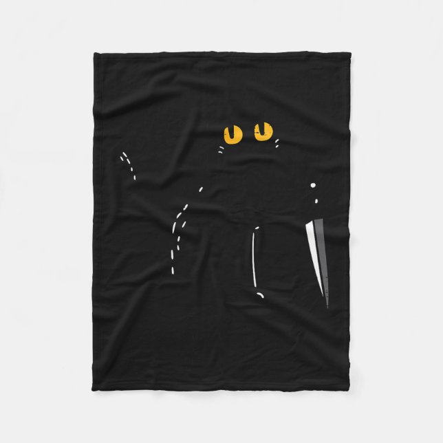Schwarze Katze Was Messer Lustiger Mörderischer Ha Fleecedecke (Vorderseite)