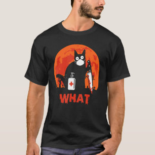 Schwarze Katze was Murdera Katze mit Messer Black T-Shirt