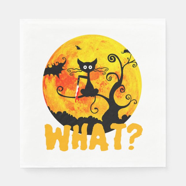 Schwarze Katze Was Schwarze Katze - Serviette (Vorderseite)