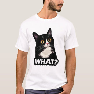 Schwarze Katze Was T-Shirt
