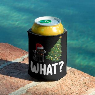 Schwarze Katze Was Weihnachtsbaum rauschen Funny Dosenkühler