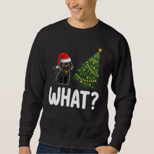 Schwarze Katze Was Weihnachtsbaum rauschen Funny Sweatshirt