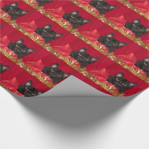 Schwarze Katze Weihnachten Geschenkpapier
