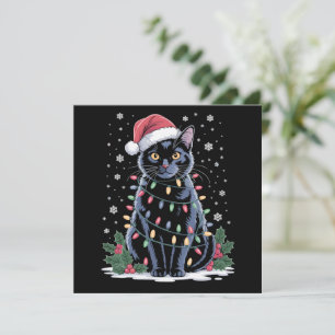 Schwarze Katze Weihnachten Santa Hut Lustige Meowi