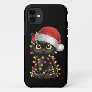 Schwarze Katze Weihnachtsbaum Lichter Lustiger San Case-Mate iPhone Hülle