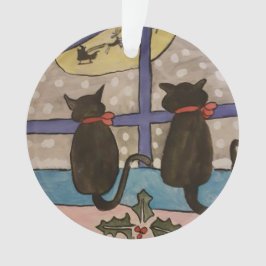 Schwarze Katze Weihnachtsbaumdekoration Ornament