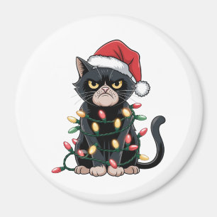 Schwarze Katze Weihnachtsedition Magnet