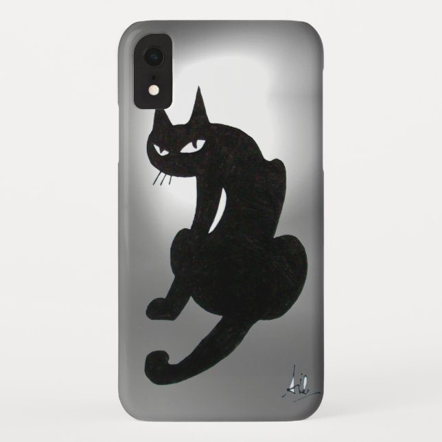 SCHWARZE KATZE weiß Case-Mate iPhone Hülle (Rückseite)