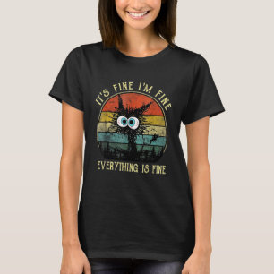 Schwarze Katze Zitat Es ist okay, mir geht's gut, T-Shirt