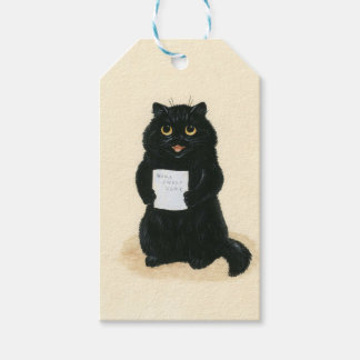 Schwarze Katze Zuhause Süßes Zuhause Vintage-Rettu Geschenkanhänger