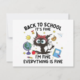 Schwarze Katze zurück zur Schule sein schönes Ich Dankeskarte
