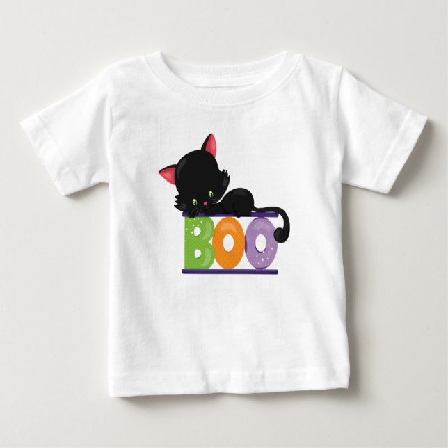 Schwarze Katzeboo-Baby-T - Shirt (Vorderseite)
