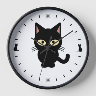 Schwarze Katzen Analog Wand Uhr
